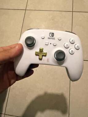 PowerA Enhanced Wireless Controller for Nintendo Switch - White with Custom Gold